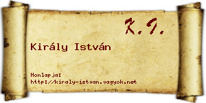 Király István névjegykártya
